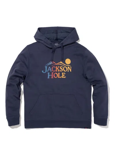 Faherty Jackson Hole Popover Hoodie In Dune Navy