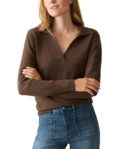 Faherty Jackson Polo Sweater In Brown