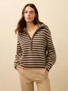 Faherty Jackson Quarter Zip Sweater In Brown