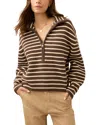 Faherty Jackson Quarter Zip Sweater In Brown