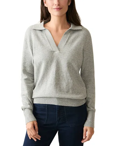 Faherty Jackson Sweater Polo In Grey Heather