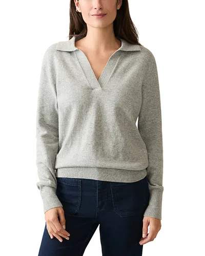Faherty Jackson Sweater Polo In Grey Heather
