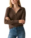 Faherty Jackson Sweater Polo In Mocha Heather