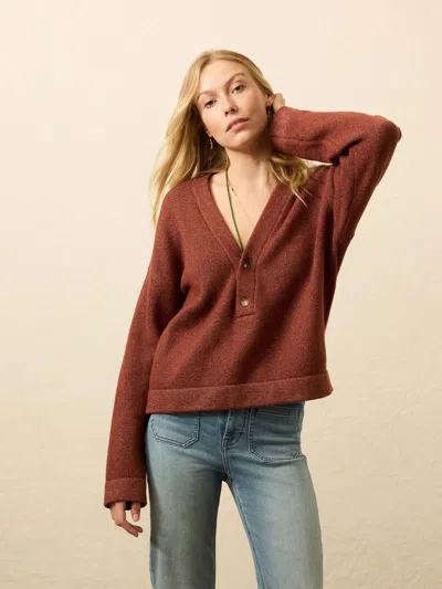 Faherty Jackson V Neck Popover In Brown