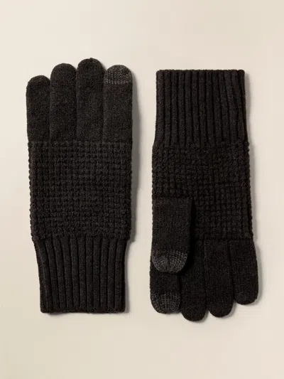 Faherty Jackson Waffle Glove In Ash Heather