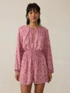 Faherty Kai Romper In Dusty Rose Banana Leaf