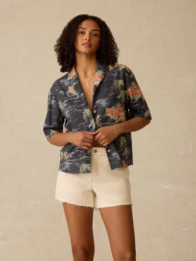 Faherty Kanoa Camp Shirt In Gray