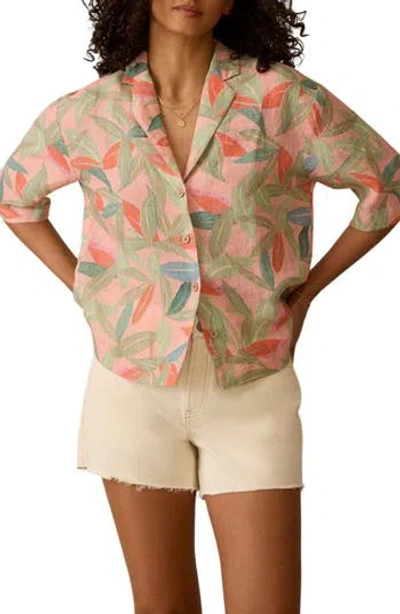 Faherty Kanoa Linen Camp Shirt In Brown