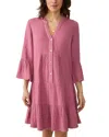 Faherty Kasey Organic Cotton Tiered Dress In Heather Rose