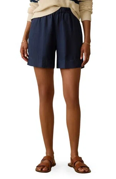 Faherty Laguna Bayview Linen Shorts In Blue