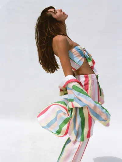 Faherty Laguna Linen Bandeau Top In Multi