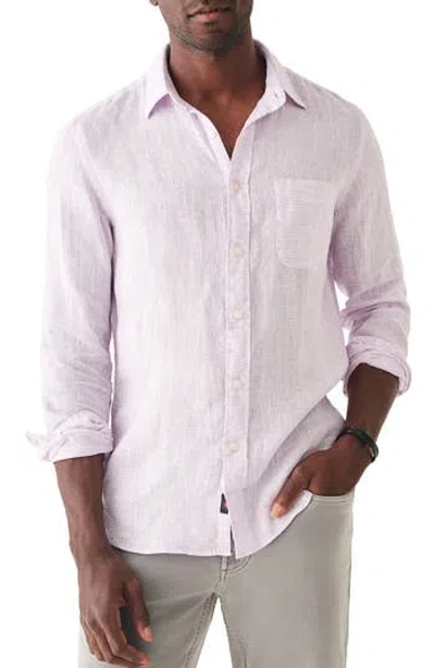 Faherty Laguna Linen Button-up Shirt In Wisteria