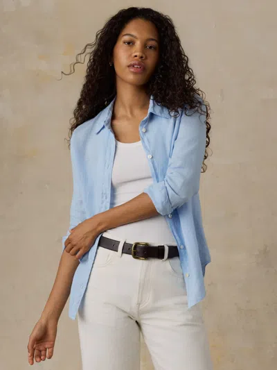 Faherty Laguna Linen Classic Shirt In Blue
