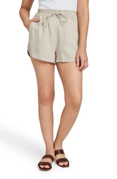 Faherty Laguna Linen Drawstring Shorts In Flax