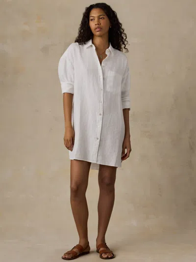 Faherty Laguna Linen Kova Shirtdress In White