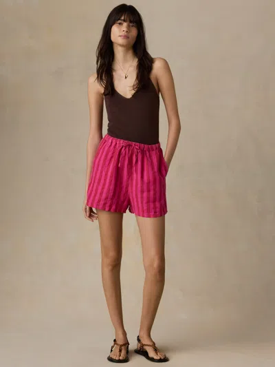 Faherty Laguna Linen Montecito Short In Pink