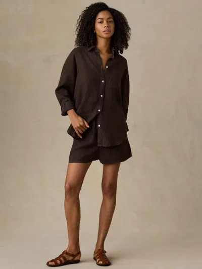 Faherty Laguna Linen Montecito Short In Brown