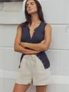 Faherty Laguna Linen Montecito Short In Black
