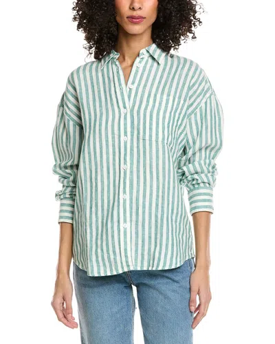 Faherty Laguna Linen Relaxed Shirt In Green