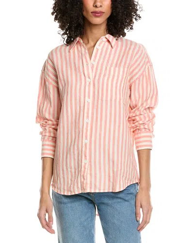 Faherty Laguna Linen Relaxed Shirt In Pink
