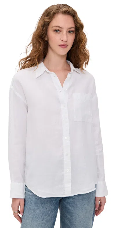 Faherty Laguna Linen Relaxed Shirt White