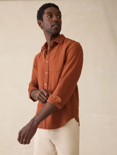 Faherty Laguna Linen Shirt In Brown