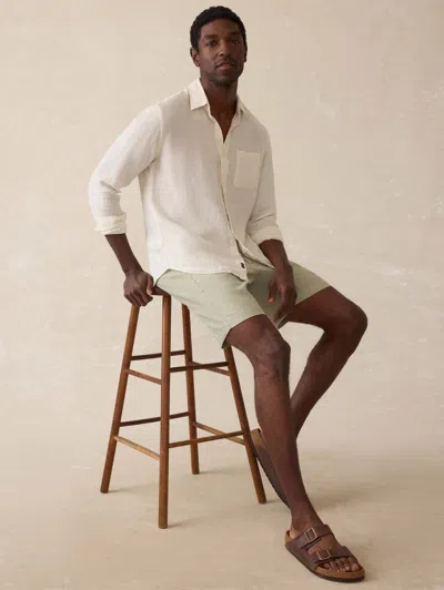 Faherty Laguna Linen Shirt In Green