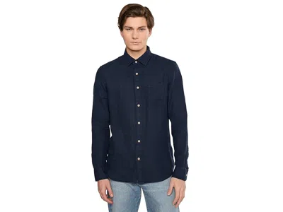 Faherty Laguna Linen Shirt In Blue