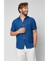Faherty Short-sleeve Linen Laguna Shirt In Blue