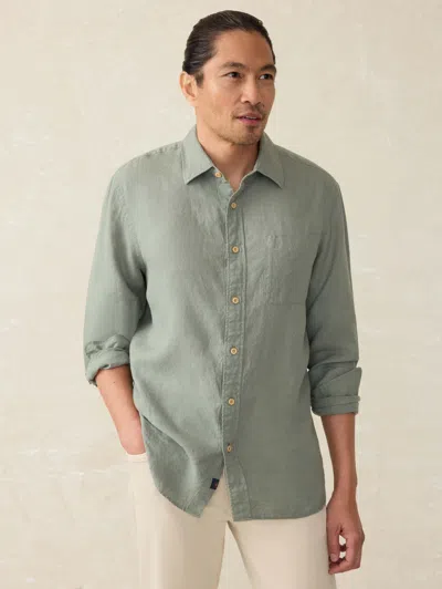 Faherty Laguna Linen Shirt In Fairfield Dobby