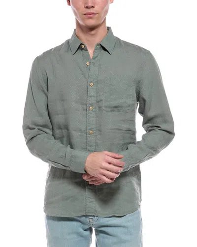 Faherty Laguna Linen Shirt In Green