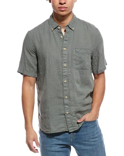 Faherty Laguna Linen Shirt In Green