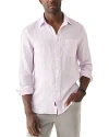 Faherty Laguna Linen Button-up Shirt In Lavender