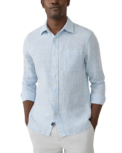 Faherty Laguna Linen Shirt In Light Blue Melange