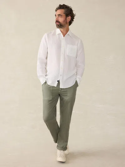 Faherty Laguna Linen Shirt In White