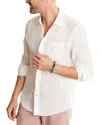 Faherty Laguna Linen Button-up Shirt In White