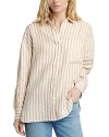 Faherty Laguna Linen Relaxed Shirt In Tan Lucy Stripe
