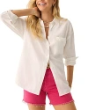 Faherty Linen Laguna Oversized Shirt In White