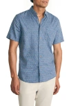 Faherty Laguna Short Sleeve Linen Shirt In Oceana Ditsy
