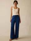 Faherty Dune Gauze Drawstring Pants In Blue