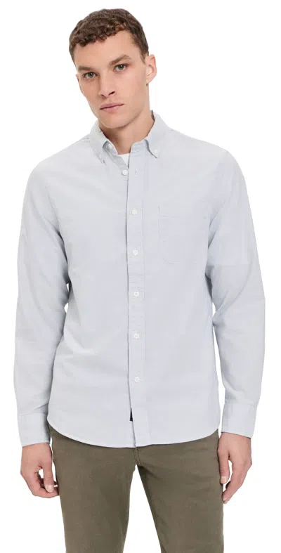 Faherty Laundered Oxford Shirt Classic Blue Stripe In Gray