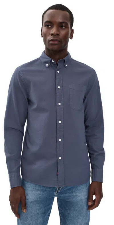 Faherty Laundered Oxford Shirt River Navy In Blue