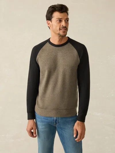 Faherty Legend&trade; Baseball Sweater Crew In Mossy Charcoal