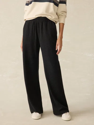 Faherty Legend&trade; Lounge Wide Leg Pants In Heathered Black Twill