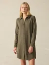 Faherty Legend Sweater Dress In Olive Melange Twill In Olive Melange Twill