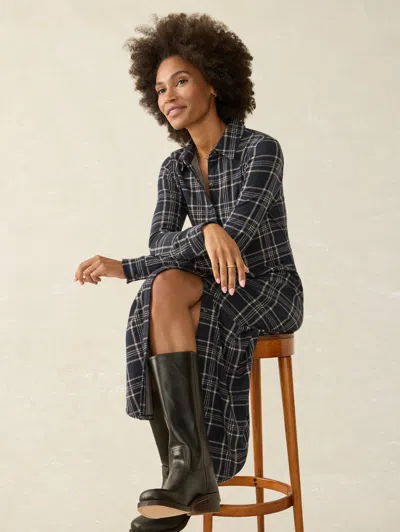 Faherty Legend Sweater Maxi Dress In Blue