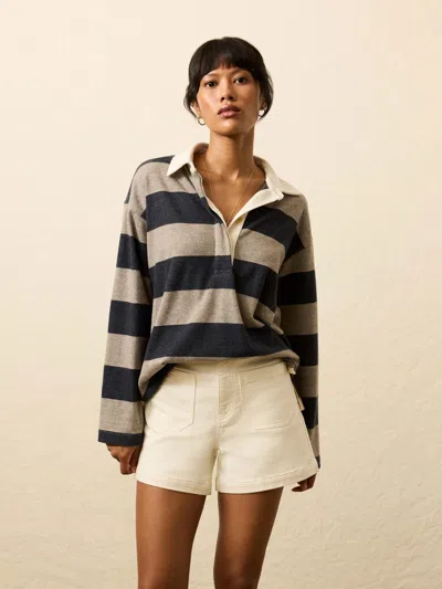 Faherty Legend&trade; Sweater Rugby Popover In Black