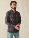 Faherty Legend Textured Shirt In Blue Mountain Plaid