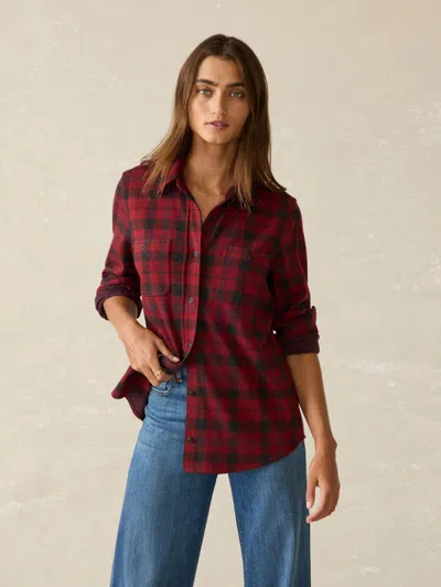 Faherty Women's Legend Sweater Shirt In Cherry Creek Place In Cherry Creek Plaid