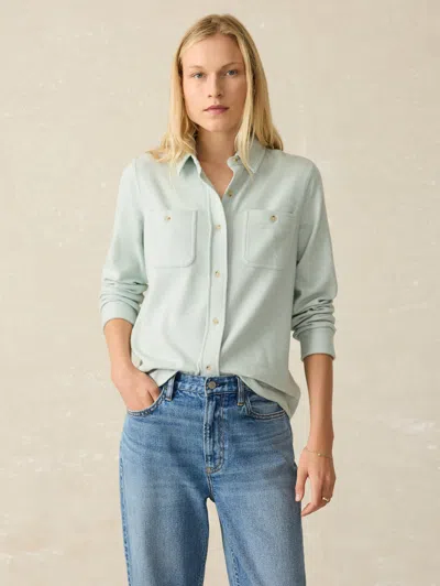 Faherty Legend Sweater Shirt In Jadeite Twill